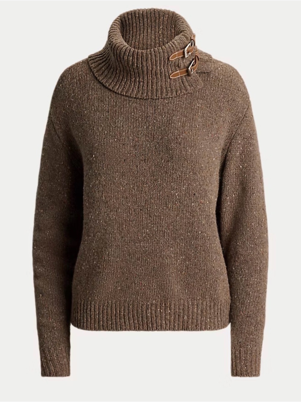 Buckle-Trim Mélange Roll Neck Jumper Lauren Ralph Lauren